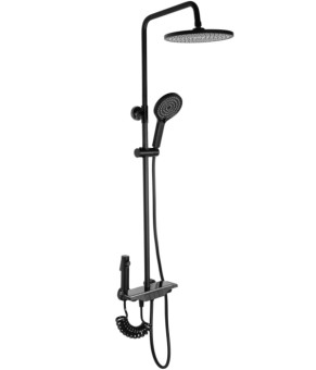 Душевой гарнитур REA SAVIO LED BLACK с термостатом (REA-P8410)