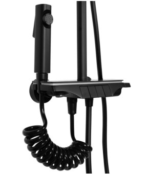 Душевой гарнитур REA SAVIO LED BLACK с термостатом (REA-P8410)