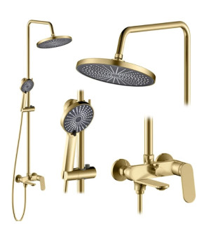 Душевой гарнитур REA MARCO BRUSHED GOLD с изливом (REA-P8548)