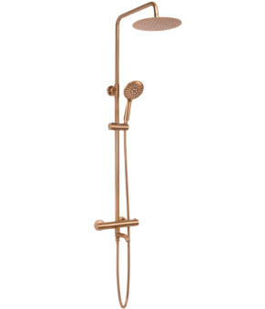 Душевой гарнитур REA LUNGO BRUSHED COPPER с термостатом и изливом  (REA-P8807)