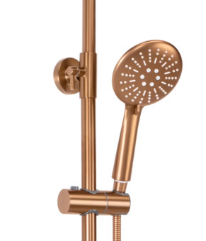 Душевой гарнитур REA LUNGO BRUSHED COPPER с термостатом и изливом  (REA-P8807)