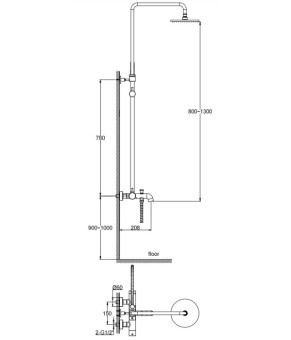 Душевой гарнитур KOHLMAN AXEL GRAPHITE с изливом (QW277AG)