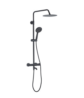 Душевой гарнитур VBI MILANO BLACK с термостатом и изливом (VBI-050111BL)