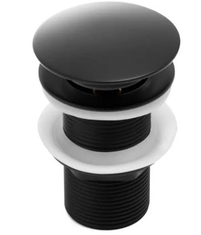Донный клапан для раковины YOKA CLICK-CLACK BLACK без перелива (BK.POP-14-BP-BLK)