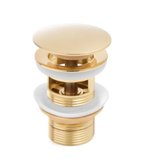 Донный клапан для раковины YOKA CLICK-CLACK GOLD с переливом * (BK.POP-14-ZP-GLD)