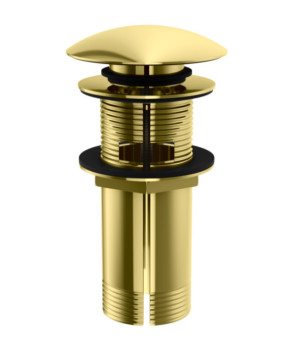 Донный клапан для раковины KOHLMAN CLICK-CLACK GOLD с переливом * (KOREK EGD)