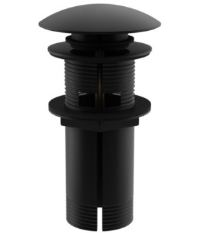 Донный клапан для раковины KOHLMAN CLICK-CLACK BLACK с переливом * (KOREK EB)
