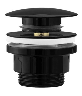Донный клапан для раковины REA CLICK-CLACK BLACK GLOSSY универсальный  * (REA-A4100)