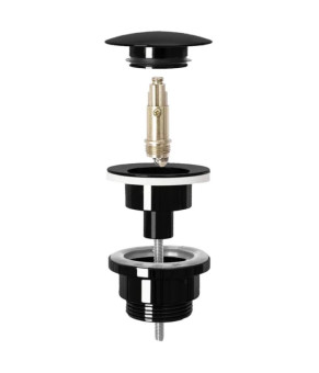 Донный клапан для раковины REA CLICK-CLACK BLACK GLOSSY универсальный  * (REA-A4100)