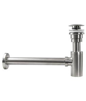 Сифон для раковины REA NICKEL BRUSHED универсальный + CLICK-CLACK * (REA-A4400)