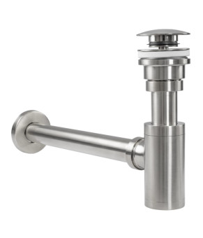 Сифон для раковины REA NICKEL BRUSHED универсальный + CLICK-CLACK * (REA-A4400)