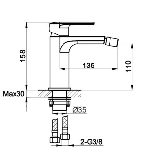 Смеситель для биде KOHLMAN TEXEN CHROME * (QB130T)