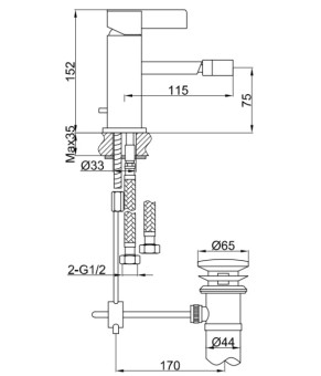 Смеситель для биде KOHLMAN DEXAME CHROME (QB130D)