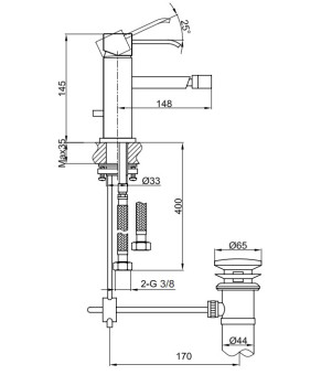 Смеситель для биде KOHLMAN AXIS CHROME (QB130N)
