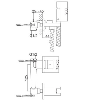 Набор гигиенического душа KOHLMAN AXIS CHROME (QW135N)