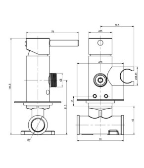 Набор гигиенического душа KOHLMAN AXEL GRAPHITE (QW135AG)
