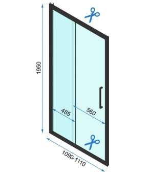 Душевая кабина REA RAPID SLIDE 80x110 BLACK  (REA-K6421 + REA-K6401)