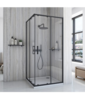 Душевая кабина REA CITY 90х90 BLACK  (REA-K6446)