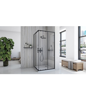 Душевая кабина REA CITY 90х90 BLACK  (REA-K6446)