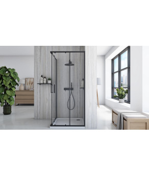 Душевая кабина REA CITY 80х80 BLACK  (REA-K6448)