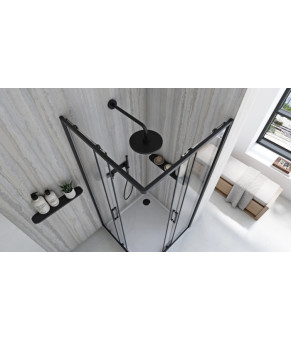 Душевая кабина REA CITY 80х80 BLACK  (REA-K6448)