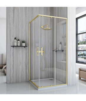Душевая кабина REA CITY 90х90 BRUSHED GOLD  (REA-K6443)
