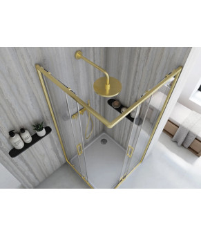 Душевая кабина REA CITY 90х90 BRUSHED GOLD  (REA-K6443)