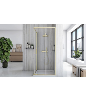 Душевая кабина REA CITY 90х90 BRUSHED GOLD  (REA-K6443)