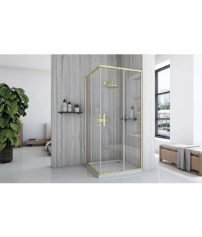 Душевая кабина REA CITY 90х90 BRUSHED GOLD  (REA-K6443)