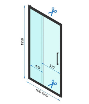 Душевая кабина REA RAPID SLIDE 100х90 CHROME пристенная (REA-KPL-09101)