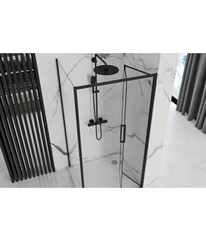 Душевая кабина REA RAPID FOLD 80x80 BLACK  (REA-K6421 + REA-K6418)