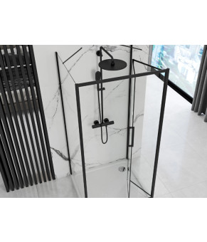 Душевая кабина REA RAPID FOLD 100х100 BLACK пристенная (REA-KPL-09918)