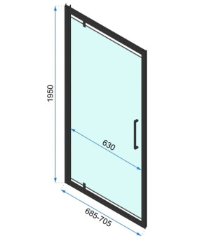 Душевая кабина REA RAPID SWING 80x70 BLACK  (REA-K6421 + REA-K6407)