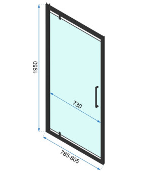 Душевая кабина REA RAPID SWING 80x80 BLACK  (REA-K6421 + REA-K6408)