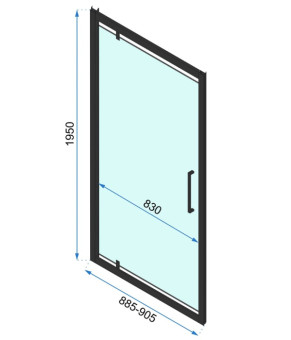 Душевая кабина REA RAPID SWING 80x90 BLACK  (REA-K6421 + REA-K6409)
