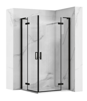 Душевая кабина REA HUGO 100х100 BLACK двойная (REA-K6602)