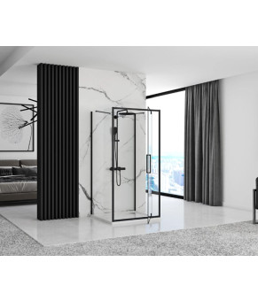 Душевая кабина REA RAPID SWING 70х90 BLACK пристенная (REA-KPL-009947)
