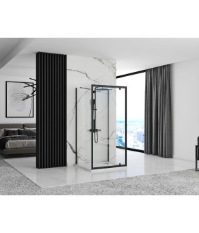 Душевая кабина REA RAPID SWING 80х100 BLACK пристенная (REA-KPL-009951)
