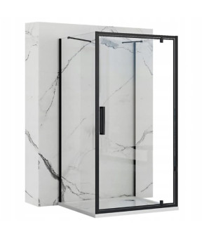 Душевая кабина REA RAPID SWING 100х90 BLACK пристенная (REA-KPL-009956)