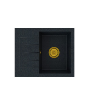 Кухонная мойка GRANITAN MILANO BLACK GOLD чорная с золотым вкраплением * (MILANO GOLD)