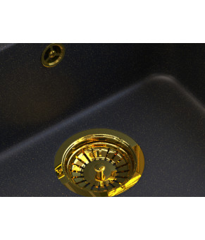 Кухонная мойка GRANITAN MILANO BLACK GOLD чорная с золотым вкраплением * (MILANO GOLD)