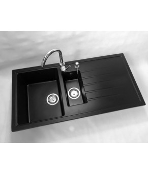 Кухонная мойка GRANITAN SOLARIS BLACK черная с белым вкраплением * (SOLARIS BLACK)