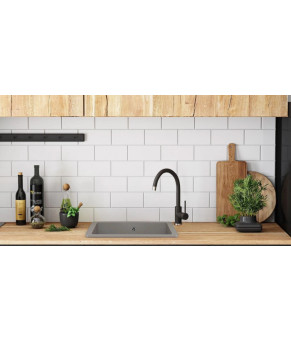 Гранитная кухонная мойка REA NELS GREY GRANITE (ZLE-00118)
