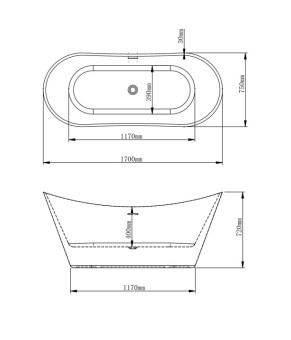 Ванна VBI MARMOLADA BLACK 170 x 75 отдельностоящая (VBI-070317)