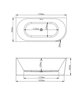 Ванна VBI NORDEND LEFT 170 x 80 угловая (VBI-070717L)