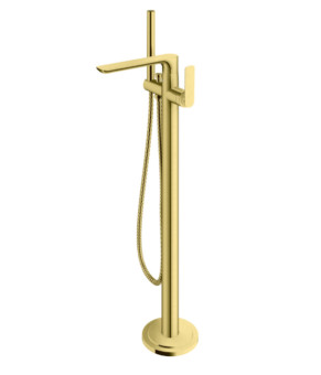 Смеситель для ванны KOHLMAN EXPERIENCE BRUSHED GOLD напольный * (QF1165EGDB)