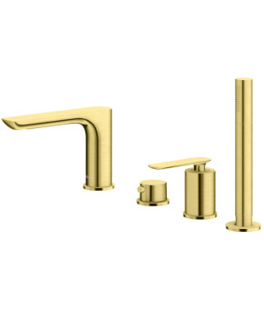 Смеситель для ванны KOHLMAN EXPERIENCE BRUSHED GOLD на борт ванны * (QB244EGDB)