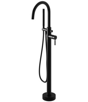 Смеситель для ванны KOHLMAN ROXIN BLACK напольный * (QF1165RB)