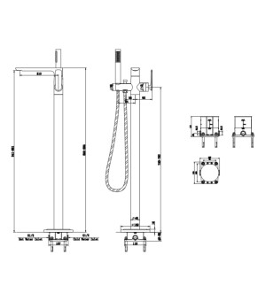 Смеситель для ванны KOHLMAN EXPERIENCE GRAPHITE напольный  (QF1165EG)