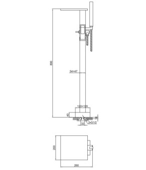 Смеситель для ванны KOHLMAN NEXEN CHROME напольный  (QF1165U)